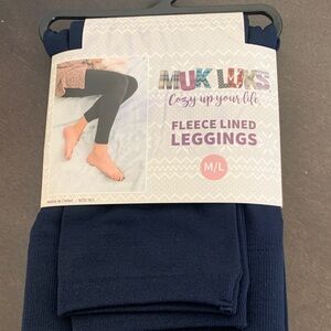 Muk Luks Navy Blue Fleece Lined Leggings.